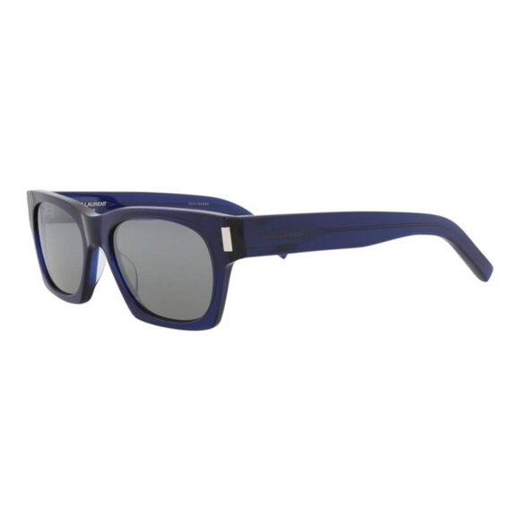 Saint Laurent Unisex Square/Rectangle Blue Blue Silver Fashion Designer Eyewear - Picture 1 of 4